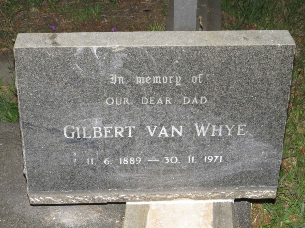 WHYE Gilbert, van 1889-1971