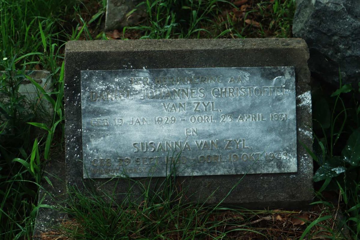 ZYL Daniel Johannes Christoffel, van 1929-1931 :: VAN ZYL Susanna 1935-1935