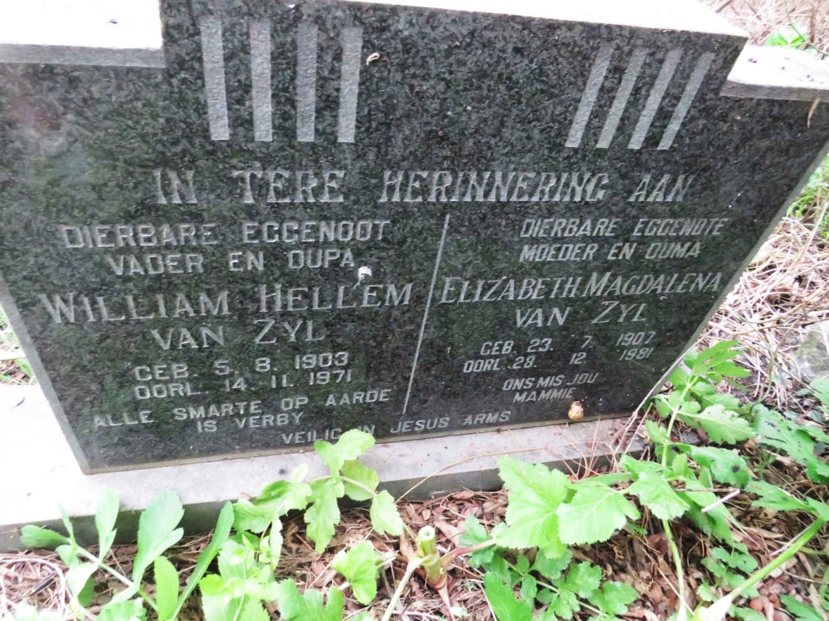ZYL William Hellem, van 1903-1971 &amp; Elizabeth Magdalena 1907-1981