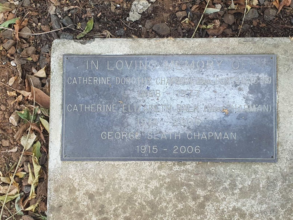 CHAPMAN Catharine Dorothy nee PORTSMOUTH 1888-1977 :: BALK Catherine Elizabeth nee CHAPMAN 1914-2006