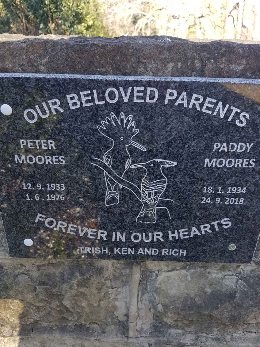 MOORES Peter 1933-1976 &amp; Paddy 1934-2018