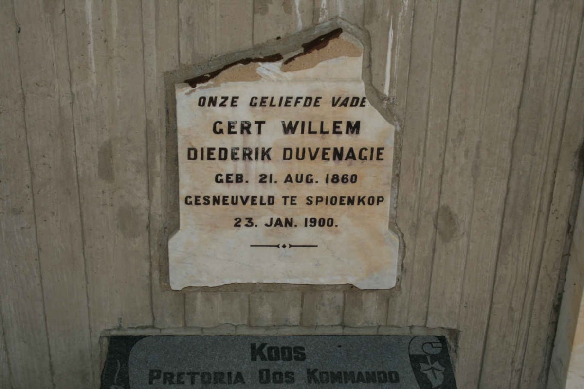 DUVENAGIE Gert Willem Diederik 1860-1900