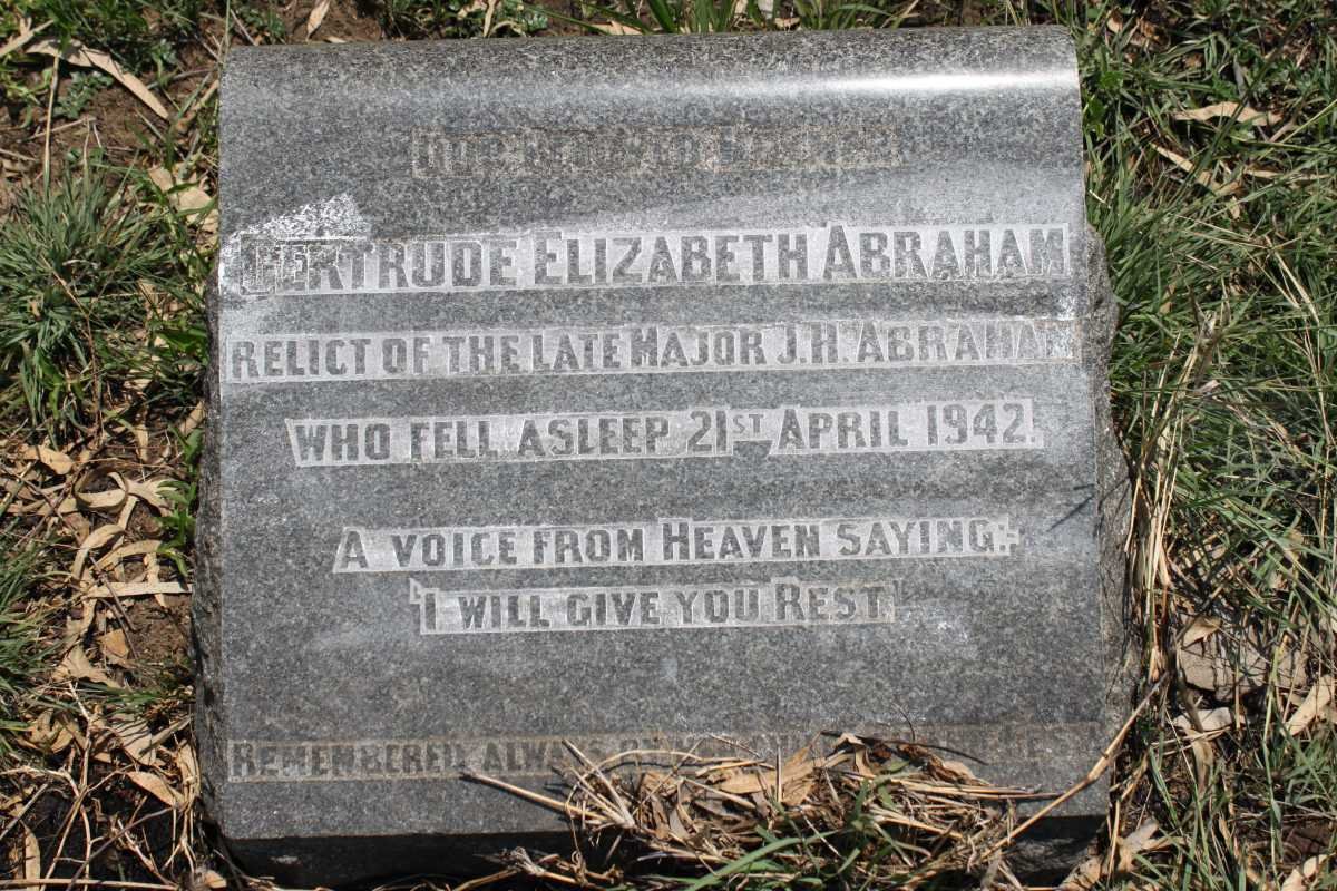 ABRAHAM Gertrude Elizabeth -1942
