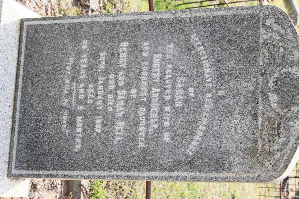 ARBUCKLE Sarah nee FELL 1861-1885