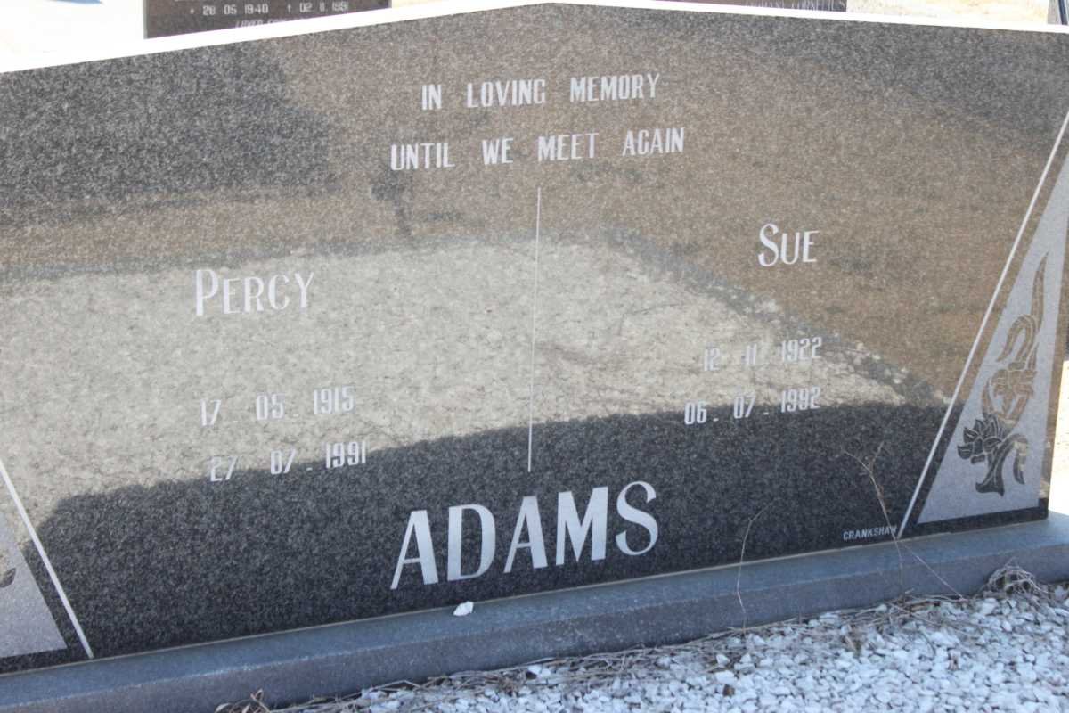 ADAMS Percy 1915-1991 &amp; Sue 1922-1992