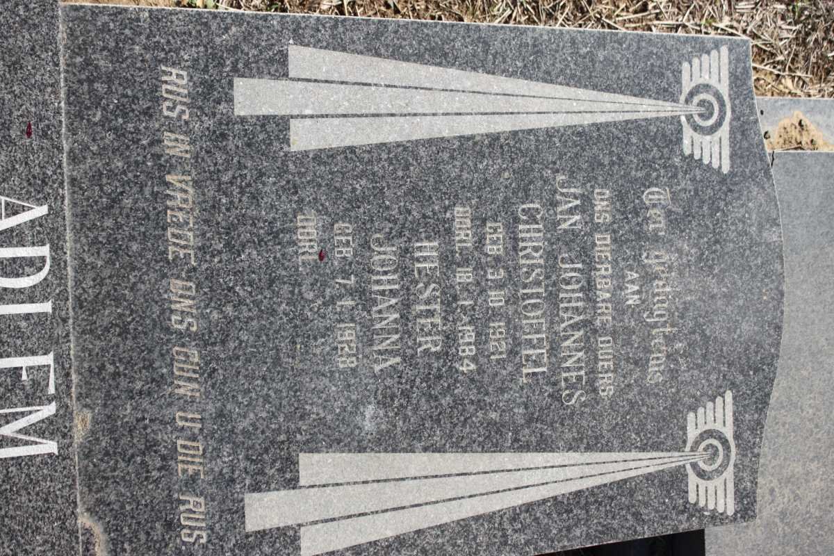 ADLEM Jan Johannes Christoffel 1921-1984 &amp; Hester Johanna 1928-