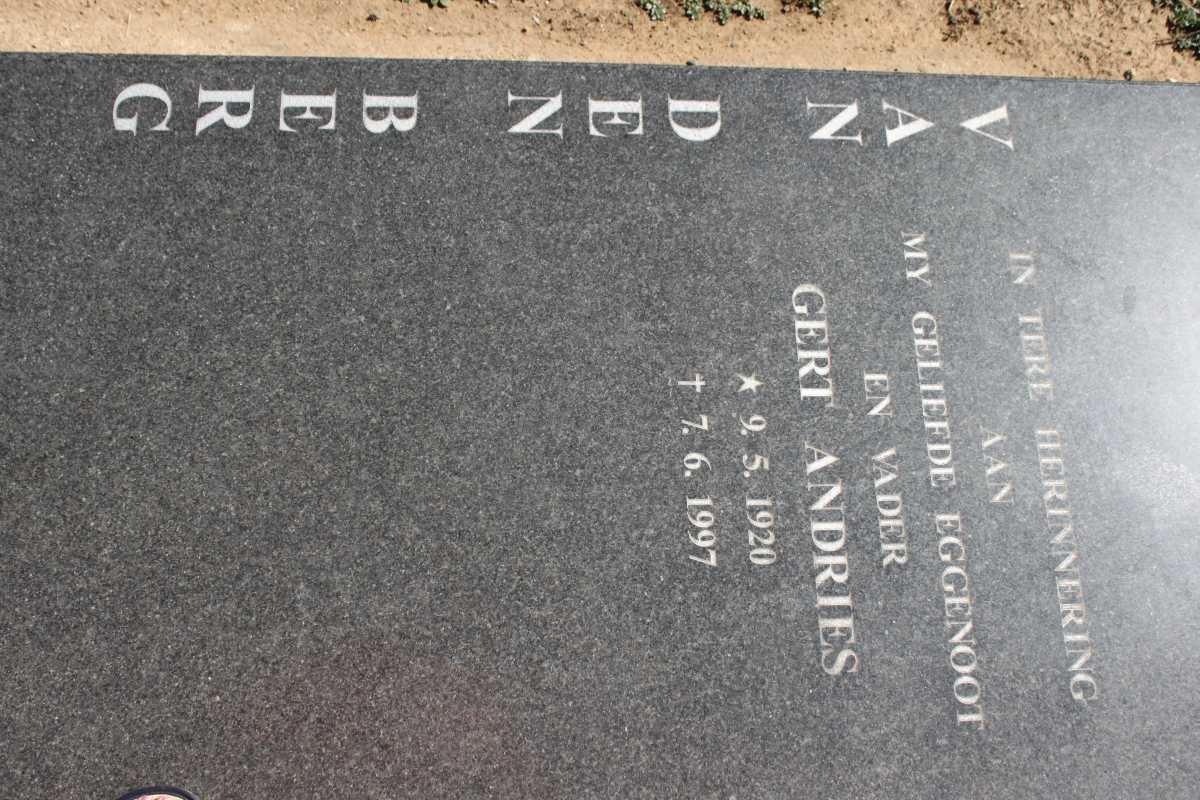 BERG Gert Andries, van den 1920-1997