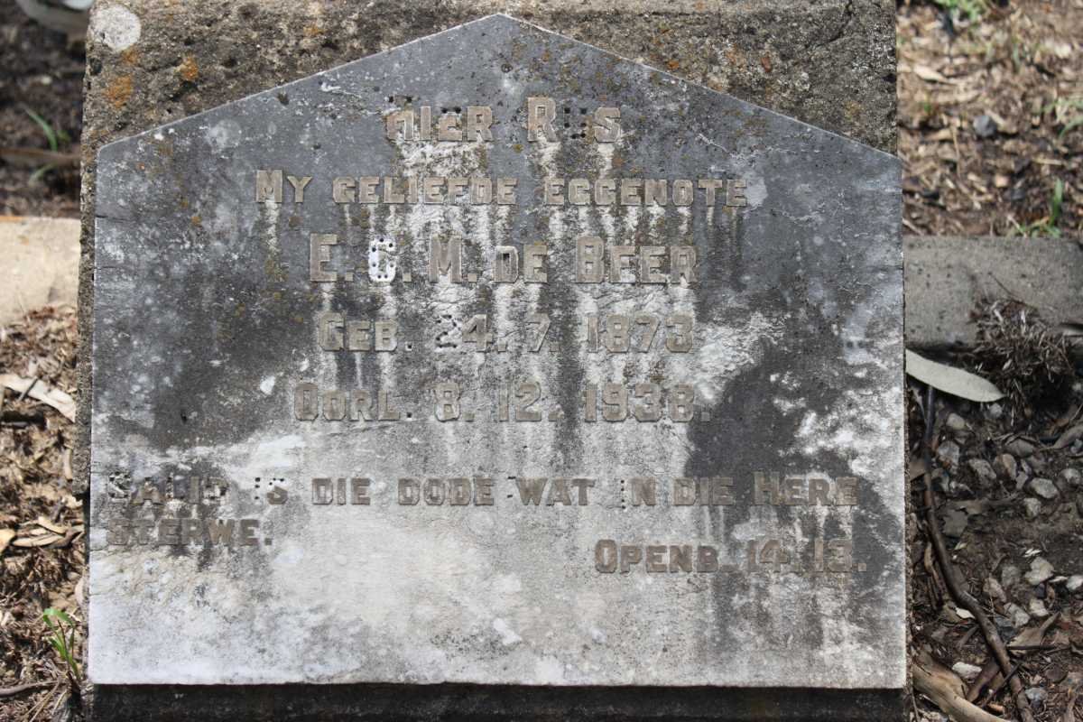 BEER E.C.M., de 1873-1938
