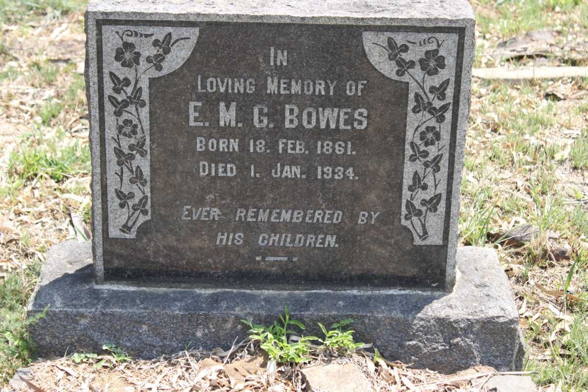 BOWES E.M.G.  1861-1934
