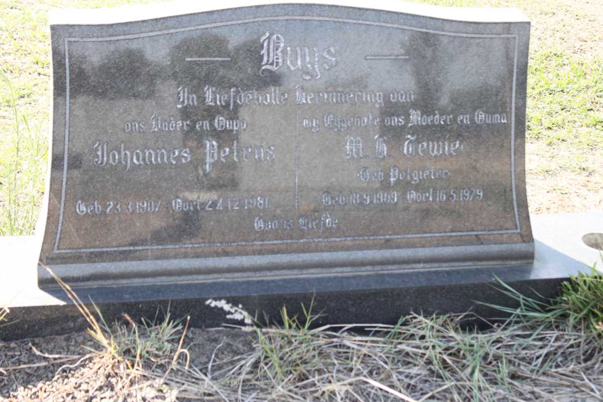 BUYS Johannes Petrus 1907-1981 &amp; M. ?. POTGIETER 1909-1979