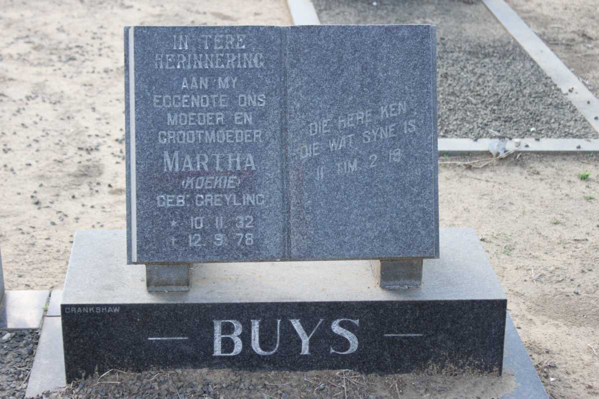 BUYS Martha nee GREYLING 1932-1978
