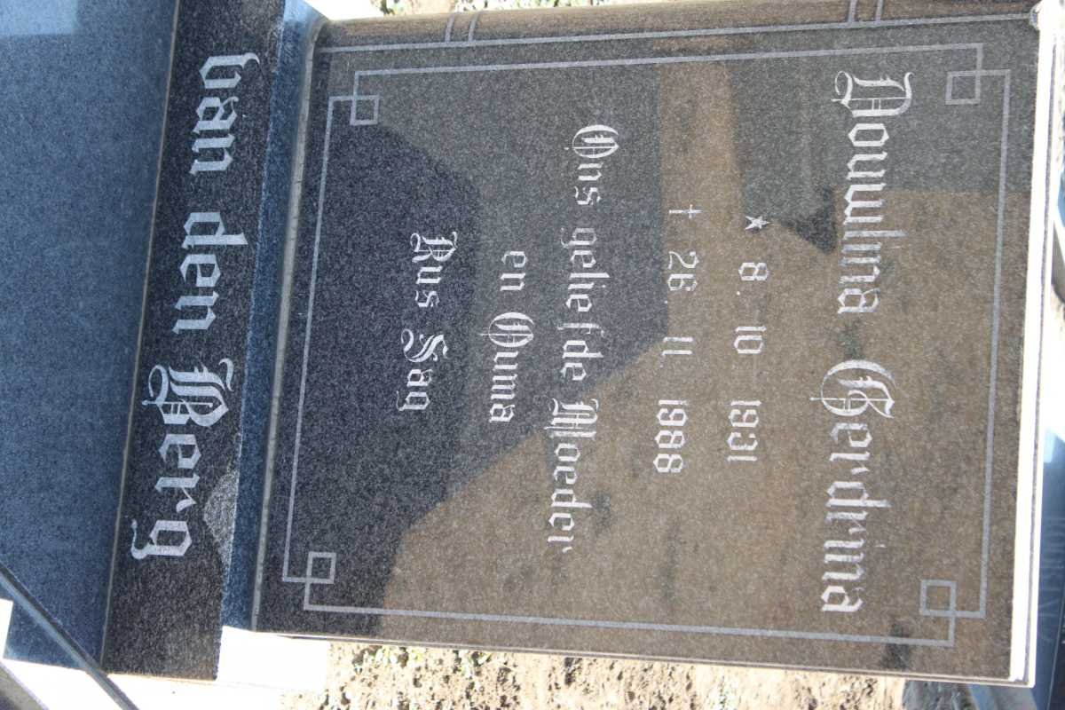 BERG Douwlina Gerdrina, van den 1931-1988 