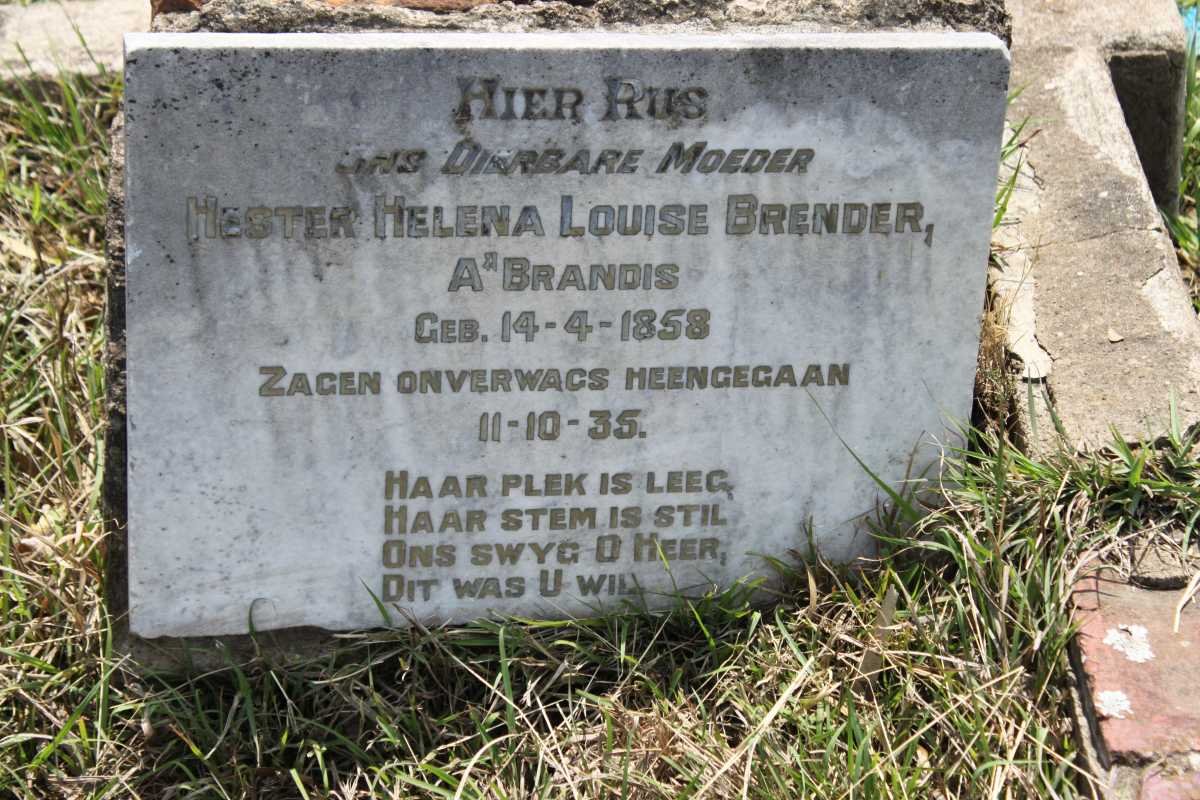 BRANDIS Hester Helena Louise, BRENDER A' 1858-1935
