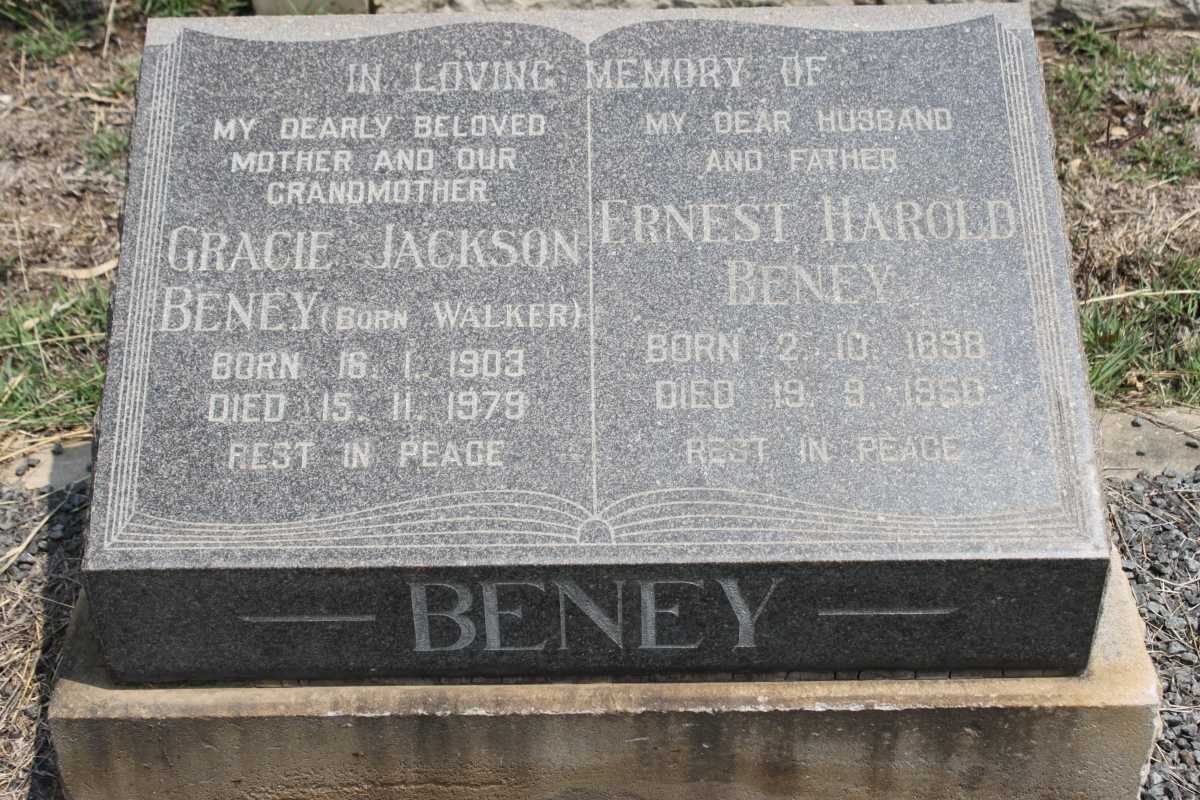 BENEY Ernest Harold 1898-1960 &amp; Gracie Jackson WALKER 1903-1979