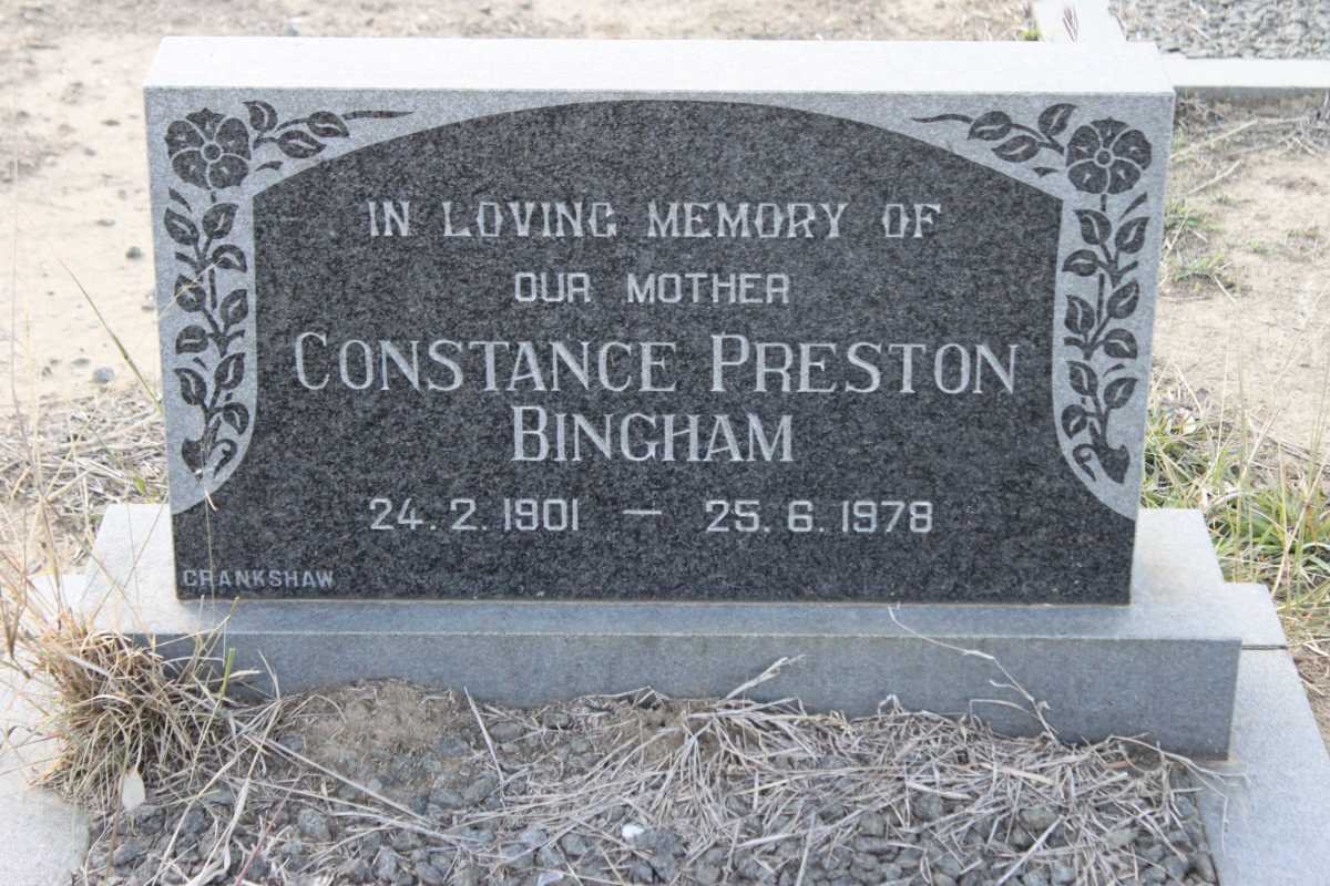 BINGHAM Constance Preston 1901-1978