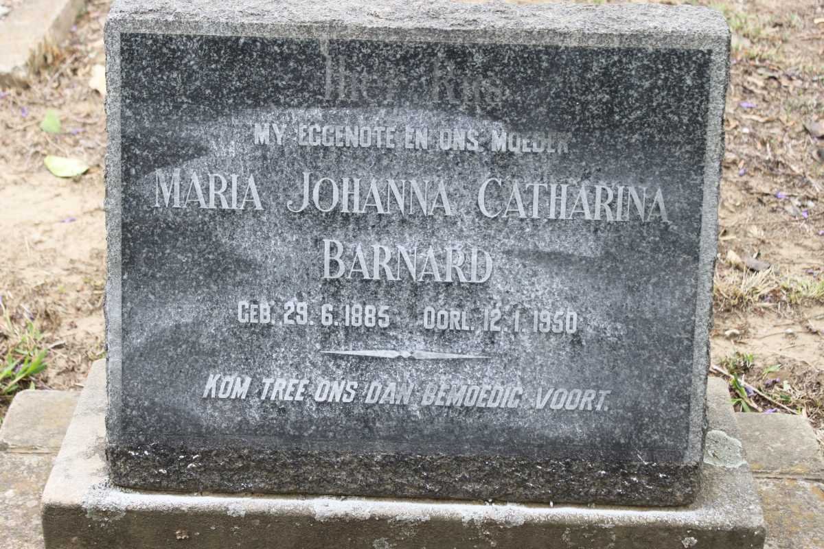 BARNARD Maria Johanna Catharina 1885-1950