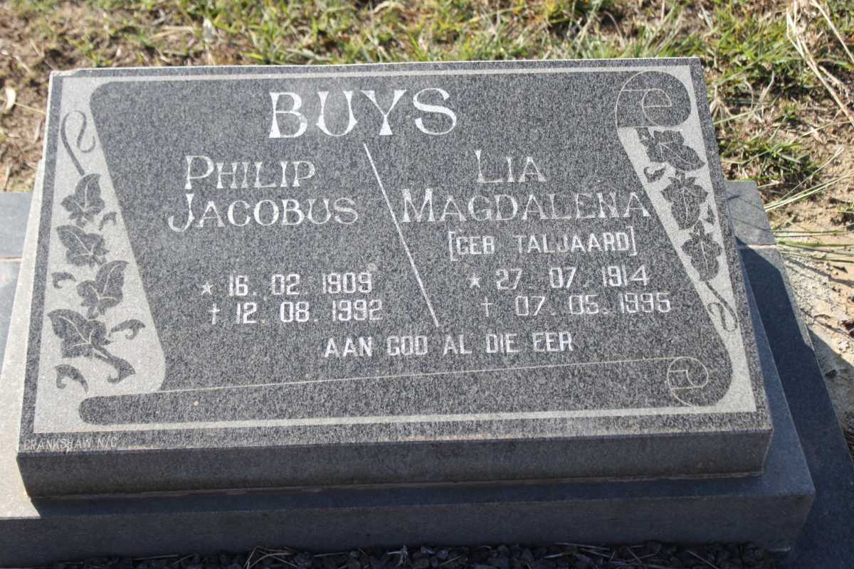 BUYS Philip Jacobus 1909-1992 &amp; Lia Magdalena TALJAARD 1914-1995