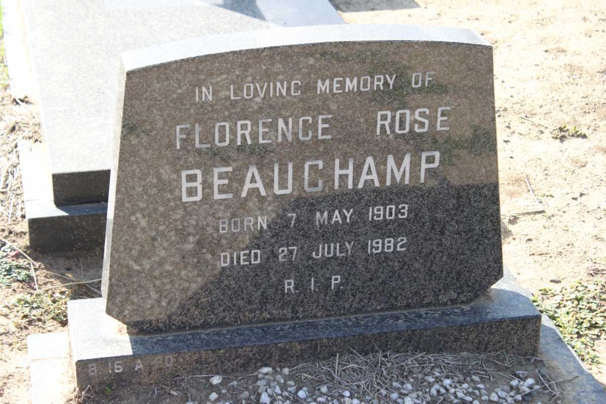 BEAUCHAMP Florence Rose 1903-1982