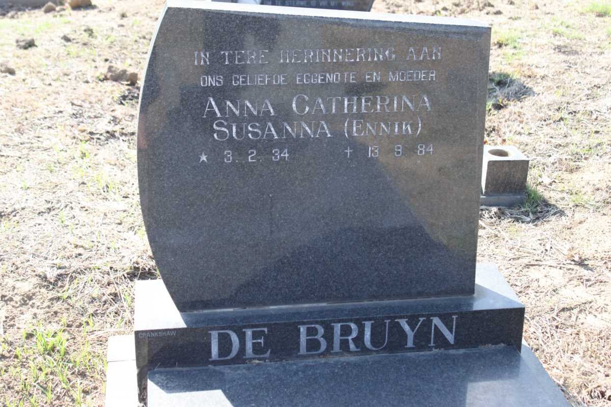 BRUYN Anna Catherina Susanna, de nee ENNIK 1934-1984