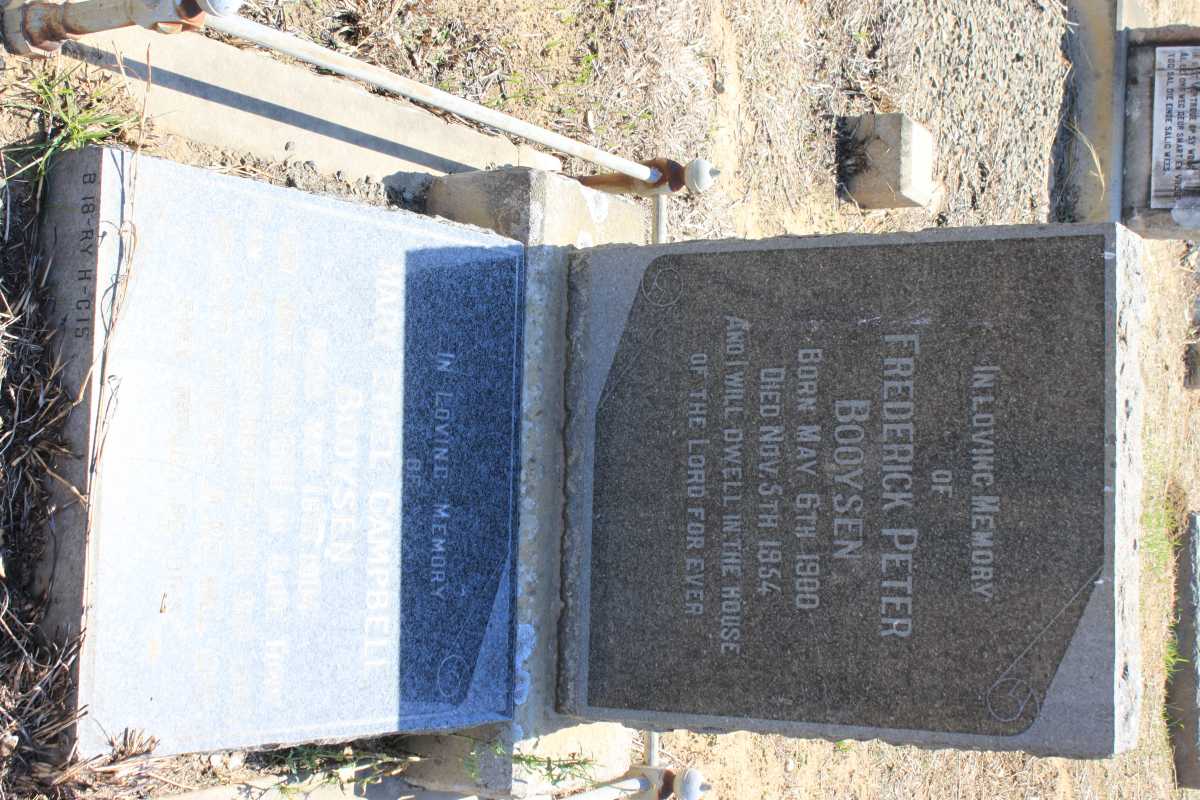 BOOYSEN Frederick Peter 1900-1954 &amp; Mary Ethel Campbell 1904-1988