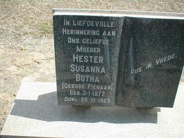 BOTHA Hester Susanna nee PIENAAR 1877-1969