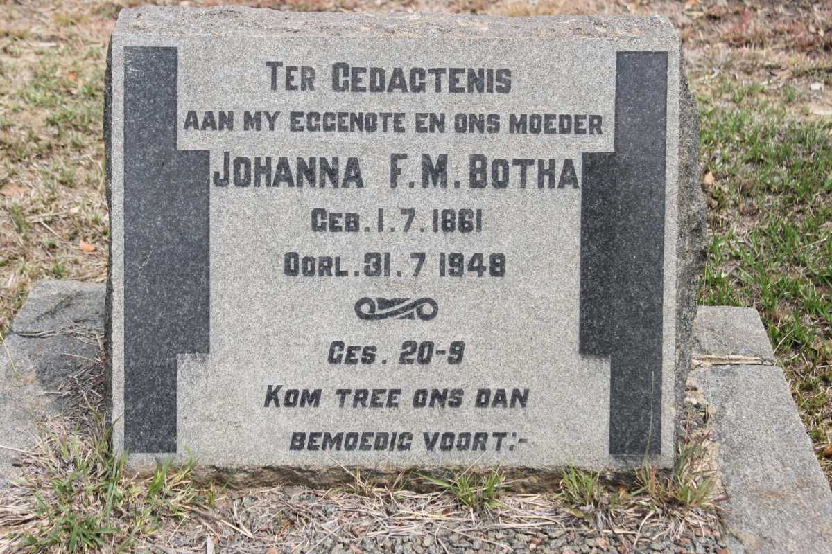 BOTHA Johanna F.M. 1861-1948