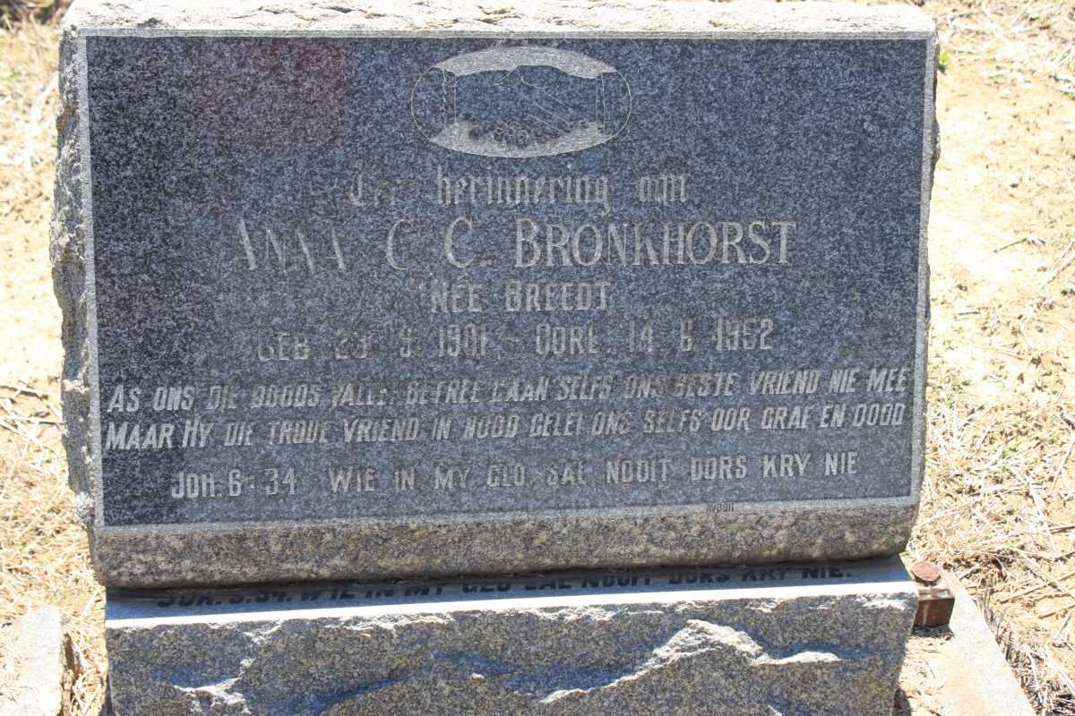BRONKHORST Anna C.C. nee BREEDT 1901-1952