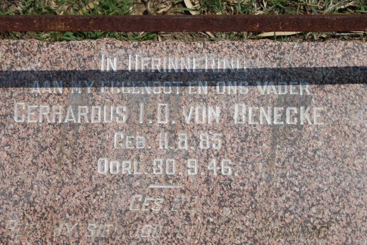 BENECKE Gerhardus I.D., von 1885-1946
