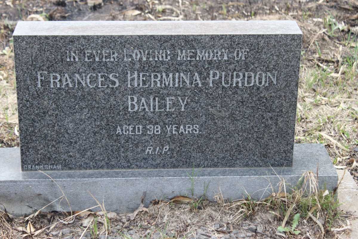 BAILEY  Frances Hermina Purdon