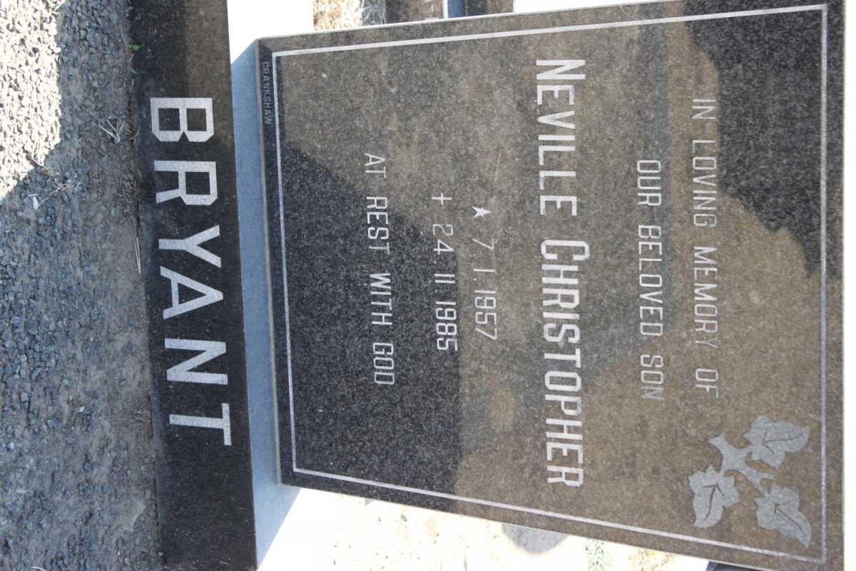 BRYANT Neville Christopher 1957-1985