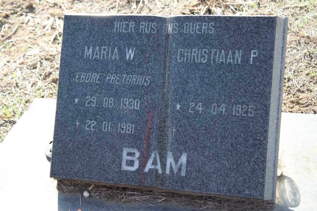 BAM Christiaan P. 1925- &amp; Maria W. PRETORIUS 1930-1981