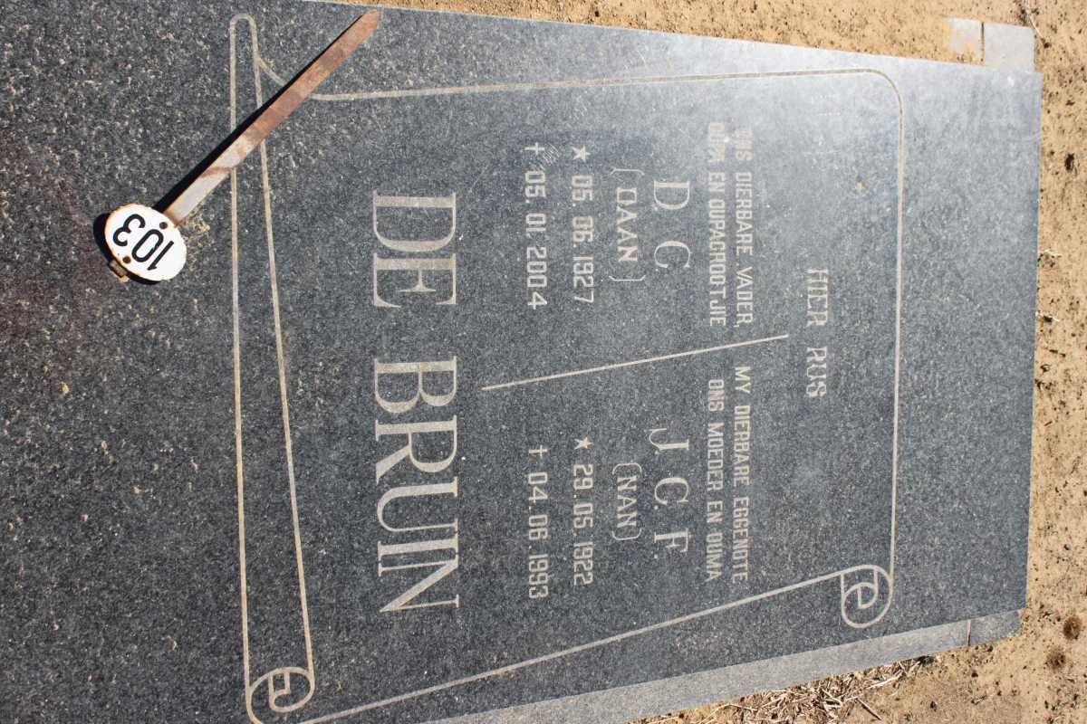 BRUIN D.C., de  1927-2004 &amp; J.C.F. 1922-1993
