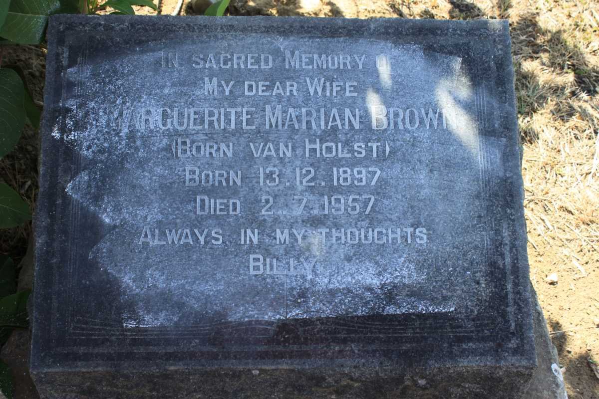 BROWN Margeurite Marian nee VAN HOLST 1897-1957