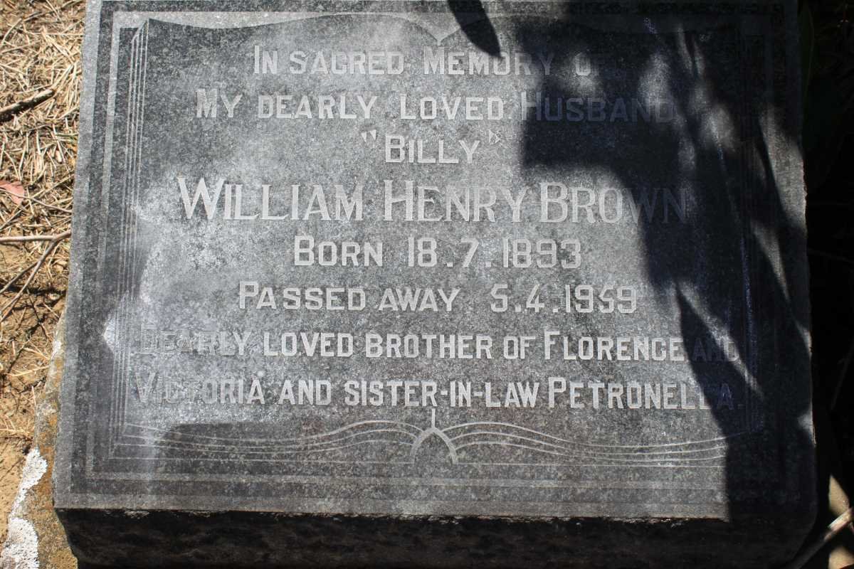 BROWN William Henry 1893-1959