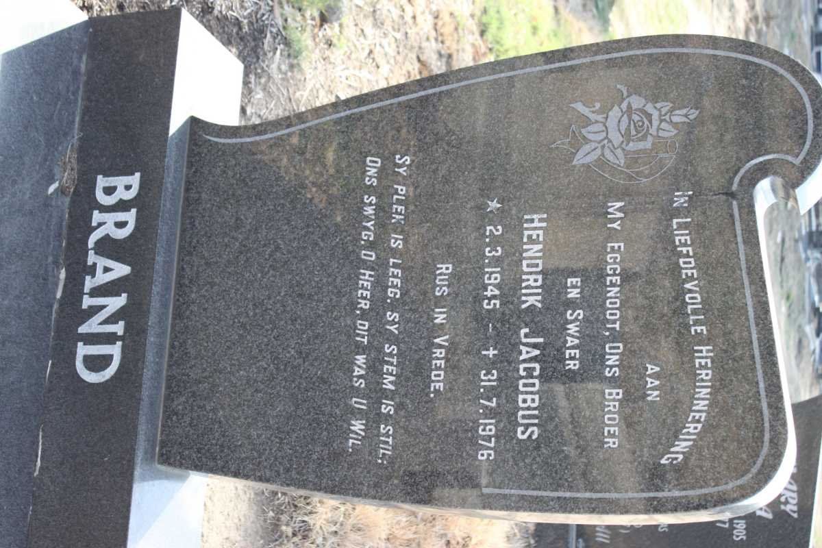 BRAND Hendrik Jacobus 1945-1976