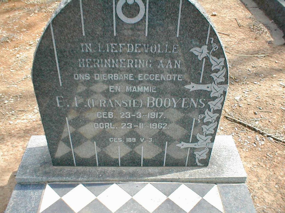 BOOYENS E.F. 1917-1962