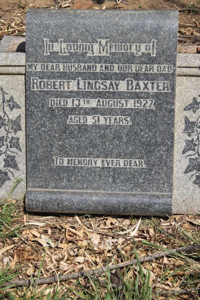 BAXTER Robert Lindsay -1927