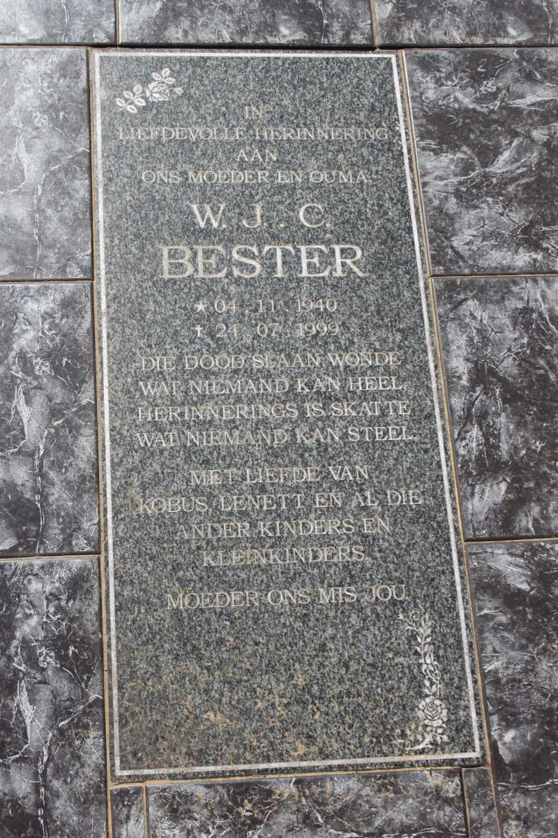 BESTER W.J.C.  1940-1999