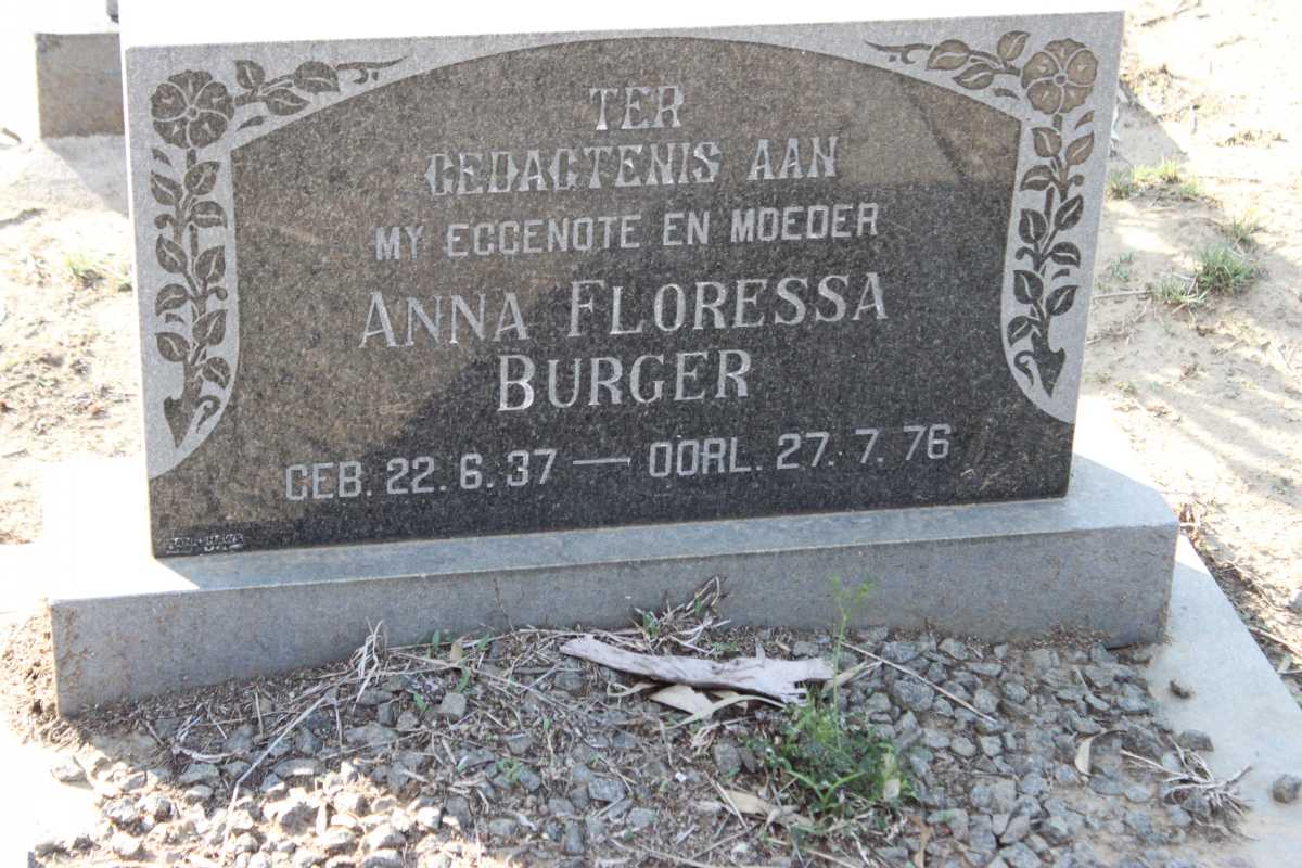 BURGER Anna Floressa 1937-1976