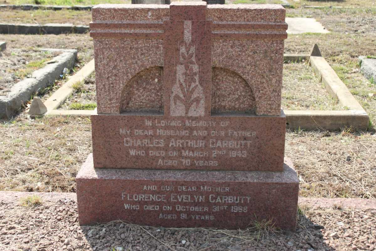CARBUTT Charles Arthur -1943 &amp; Florence Evelyn -1968
