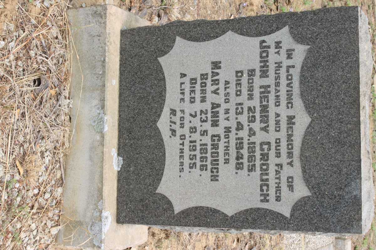 CROUCH John Henry 1865-1948 &amp; Mary Ann 1866-1955