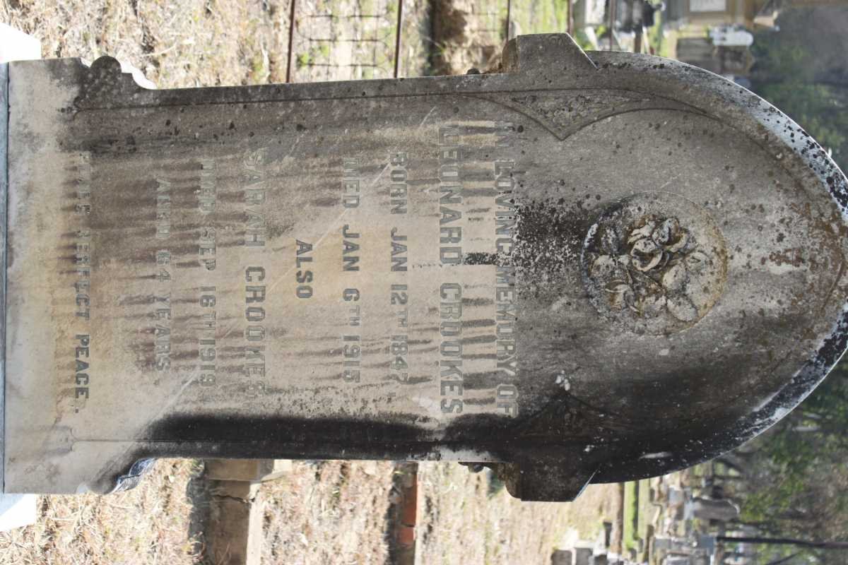 CROOKES Leonard 1847-1915 &amp; Sarah 1855-1919