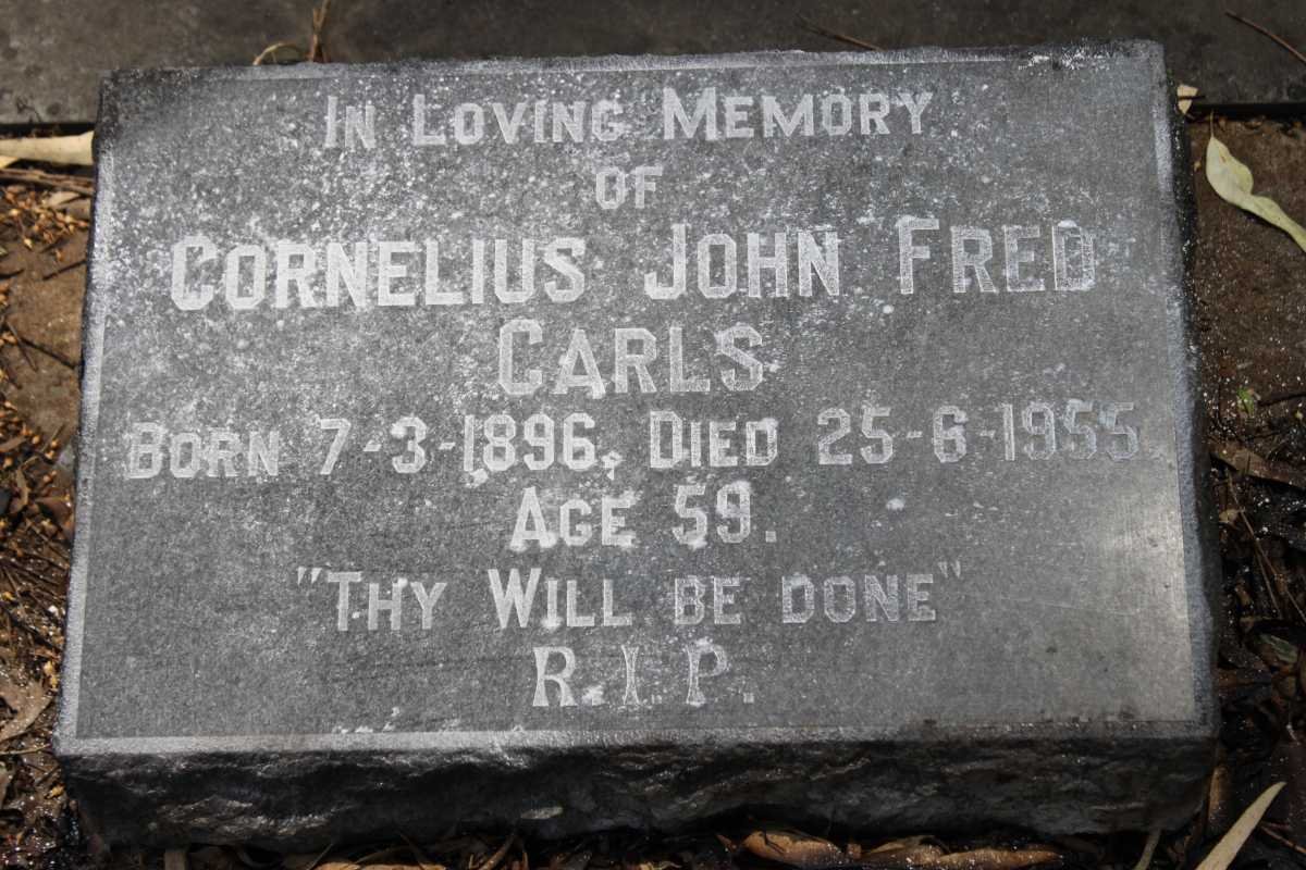CARLS Cornelius John Fred 1896-1955