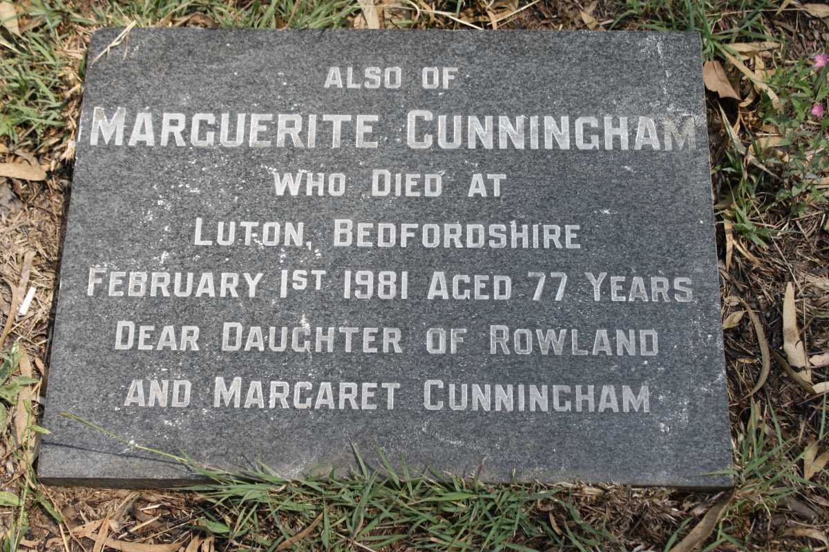CUNNINGHAM Marguerite -1981