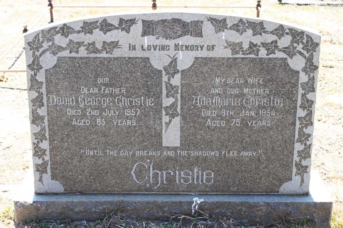 CHRISTIE David George -1957 &amp; Ada Maria -1954