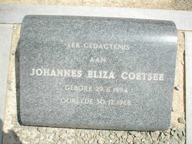 COETSEE Johannes Eliza 1894-1968