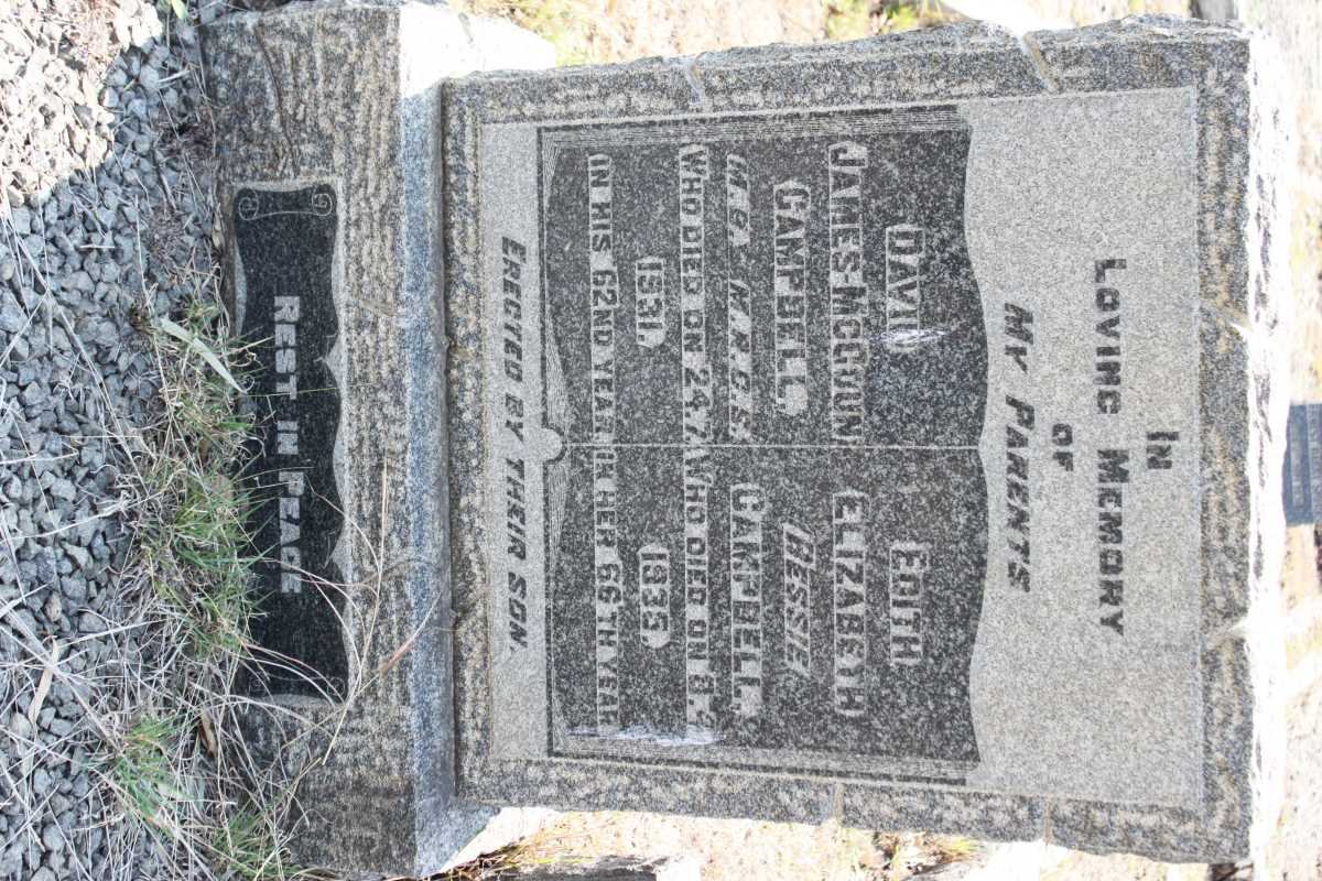 CAMPBELL David James McGoun -1931 &amp; Edith Elizabeth -1935