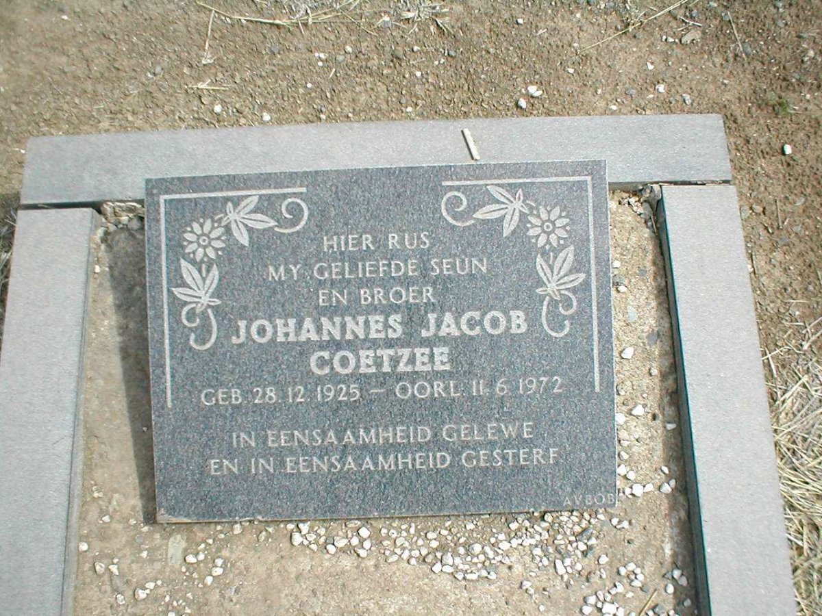 COETZEE Johannes Jacob 1925-1972