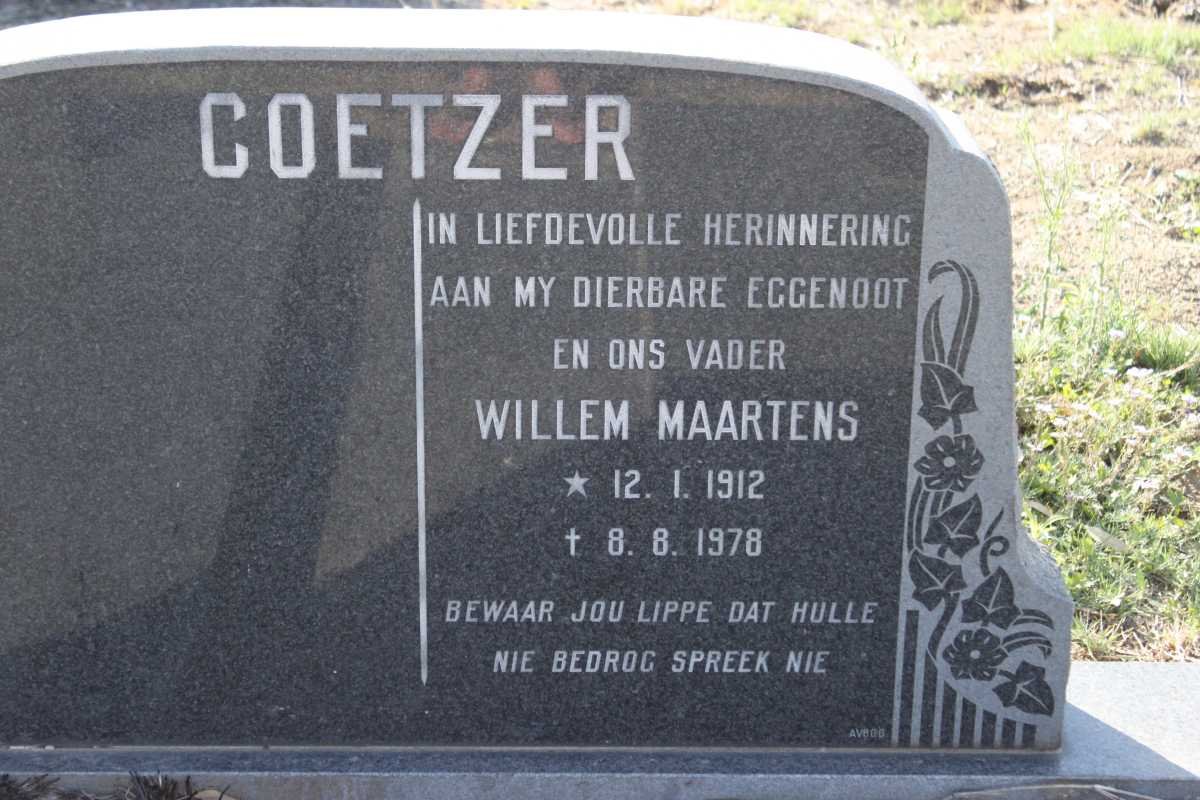 COETZER Willem Maartens 1912-1978