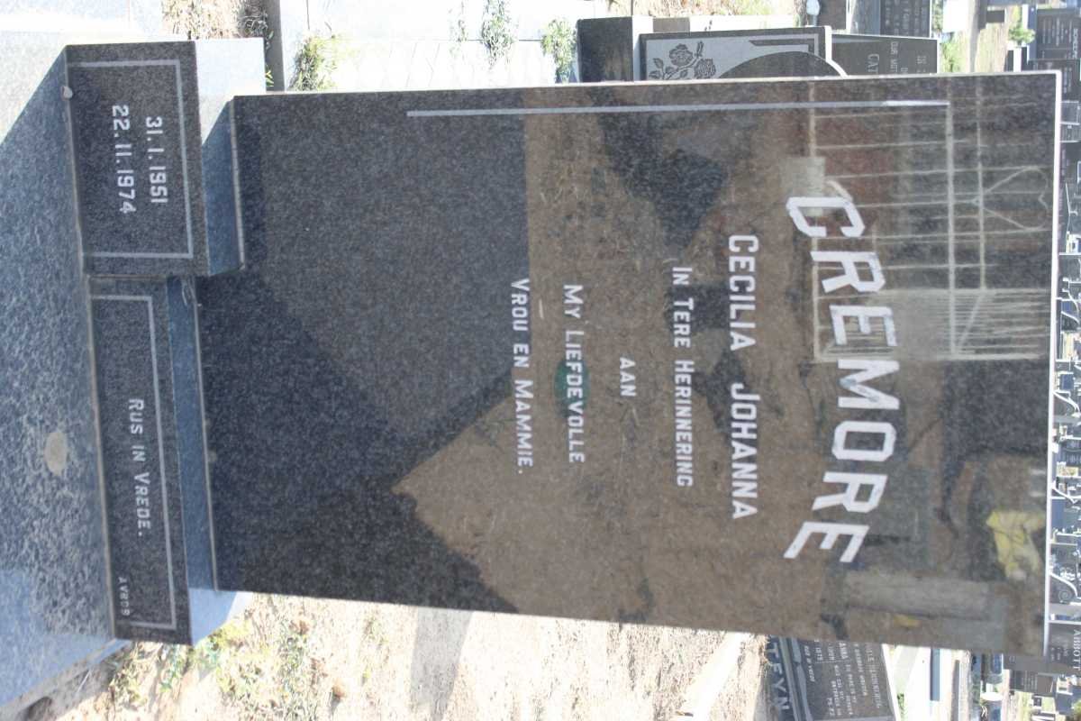 CREMORE Cecilia Johanna 1951-1974